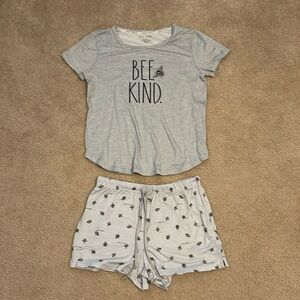 Rae Dunn t-shirt and shorts pajama set size S